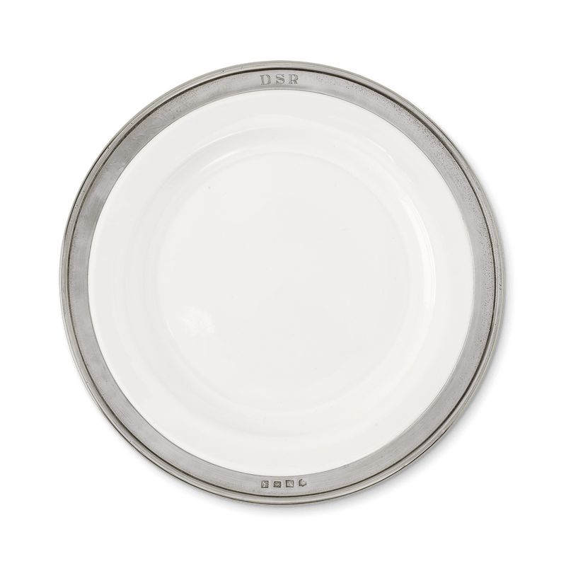 Match | Convivio Dinner Collection - Dinner Plate with silver rim, exemplifying modern elegance and functionality for refined dining experiences.