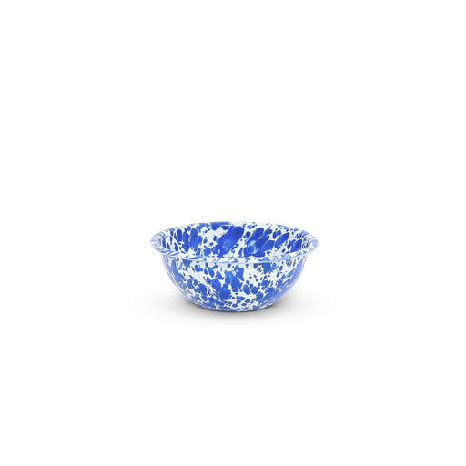 Crow Canyon Home - Splatter Enamelware 20 oz Cereal Bowl: Blue Splatter, featuring a distinctive blue-and-white pattern, ideal for serving breakfast or entertaining.