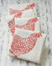 Hearth and Harrow - Set of 4 Organic Cotton Chicken Napkins - Red - Hen Print.