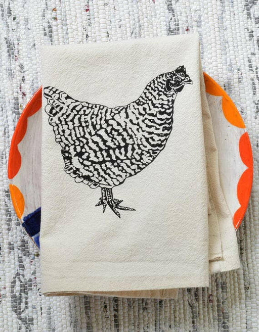 Hearth and Harrow - Organic Cotton Napkins - Chicken in Black - Set of 4 - Hen.