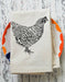 Hearth and Harrow - Organic Cotton Napkins - Chicken in Black - Set of 4 - Hen.