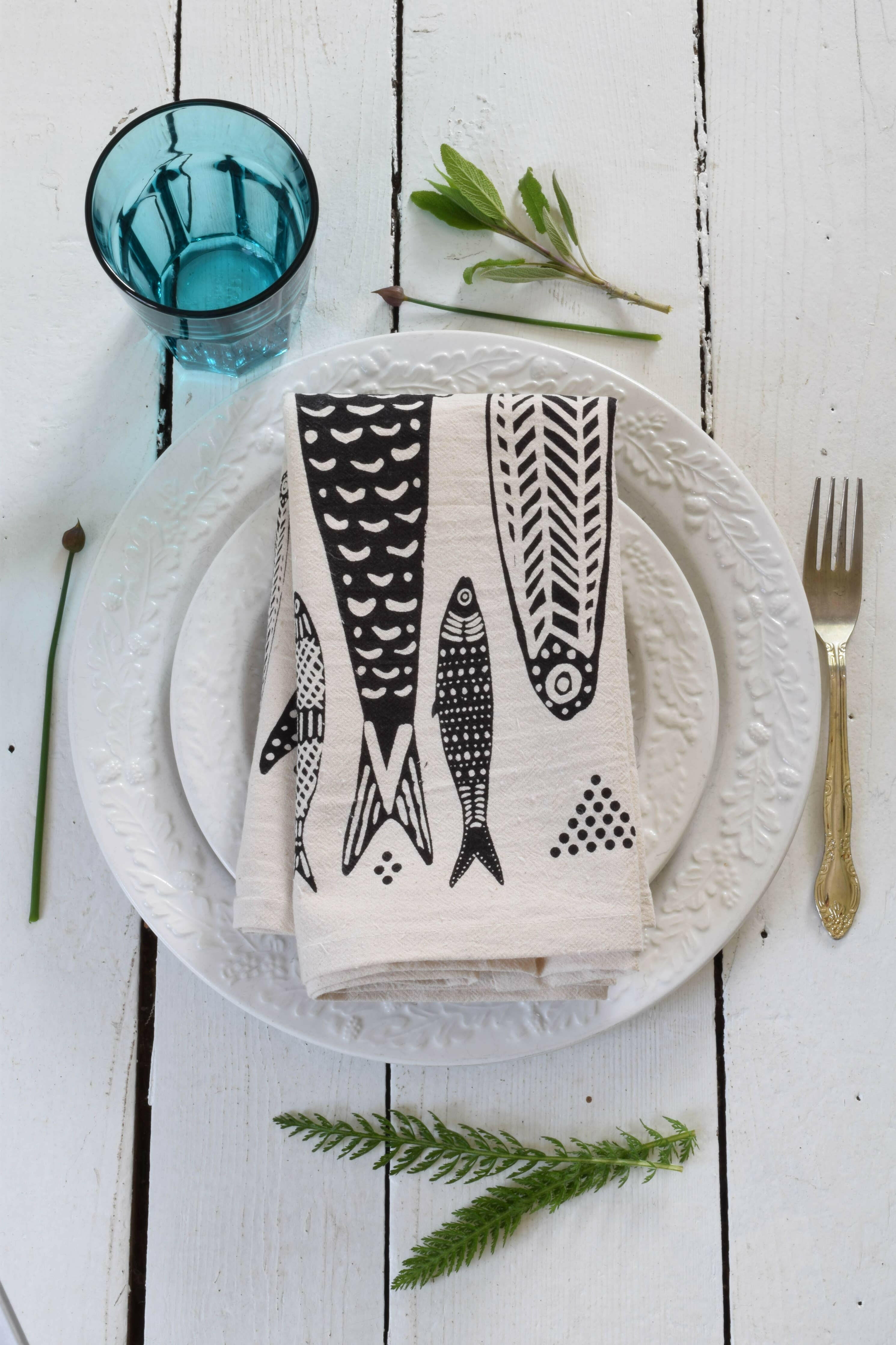 HearthandHarrow Sardines Tea Towel