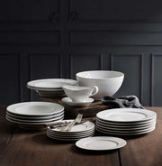 Pillivuyt | Plisse Soup/Pasta Bowl, elegantly pleated, stacked with matching plates, ideal for soups and pastas, reflecting refined mid-20th-century design.