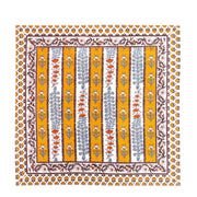 Couleur Nature - Avignon Napkins Dijon & Blue, Set of 6, featuring block-printed floral patterns in mustard and blue, add Provençal elegance to any dining setting.