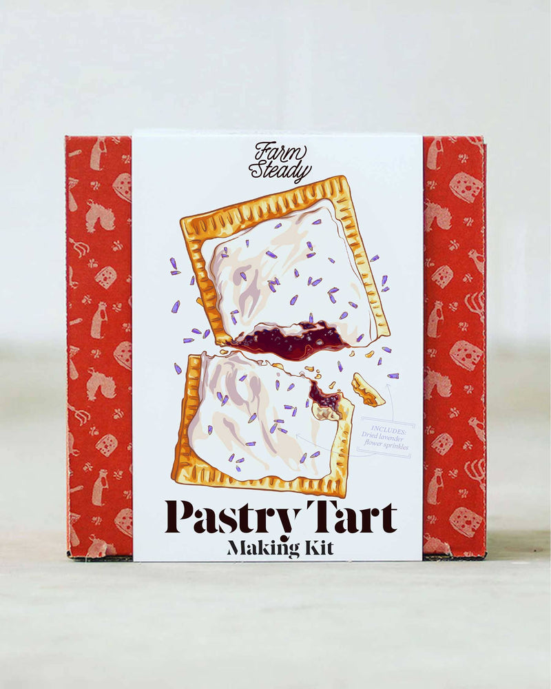 FarmSteady Pastry Tart Making Kit featuring fruit-filled tarts with lavender sprinkles, ideal for creating nostalgic, artisanal desserts with natural ingredients.