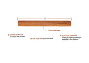 Earlywood | Dumpling Pin - Jatoba, a compact, handcrafted wooden rolling pin with smooth edges, ideal for making dumplings and other foods, perfect for all kitchen enthusiasts.