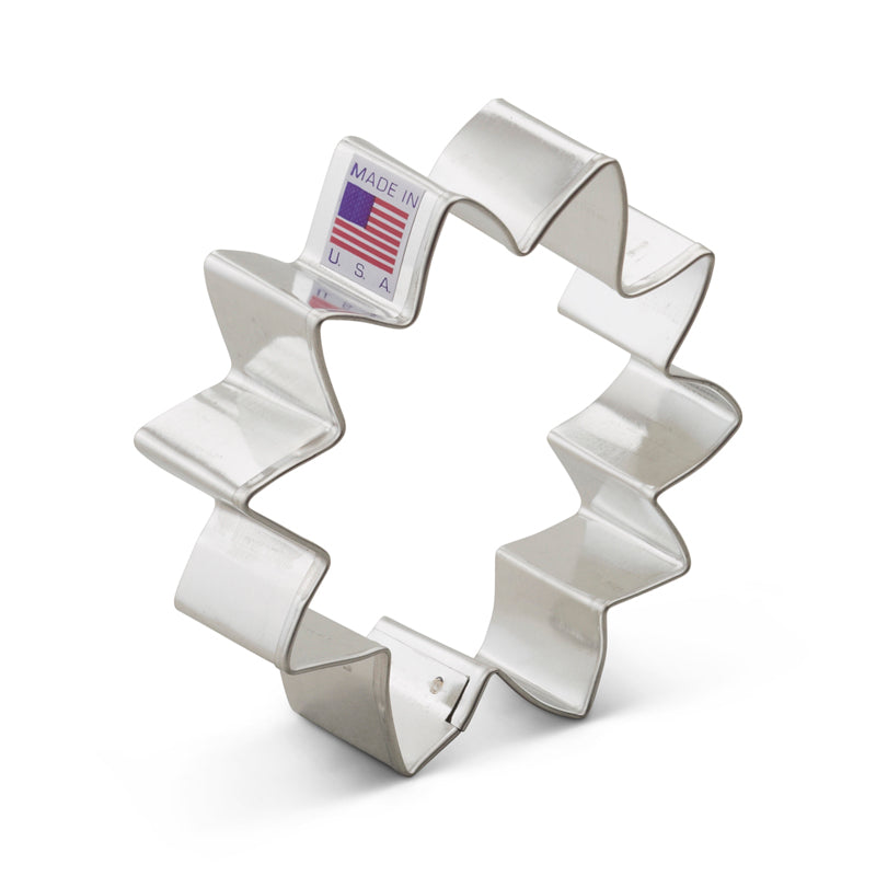 Ann Clark Sunflower cookie cutter, showcasing a star-shaped design, exemplifies quality craftsmanship for creative baking projects, from America's leading cookie cutter manufacturer.
