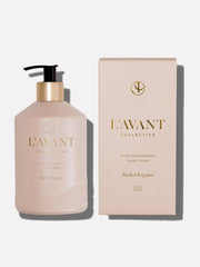 L'AVANT Collective - High Performing Hand Soap - Blushed Bergamot, featuring a blush pink bottle and pump, captured with its elegant packaging.