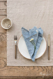 MagicLinen set of 2 pure linen napkins, ideal for versatile table decor. Crafted from European Flax, stone washed for softness, suitable for everyday or special occasions.