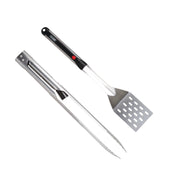 GrilLight | Gift Set - 2 Piece Spatula + Tongs, featuring LED-lit stainless steel utensils for perfect evening grilling. Ideal for barbecue enthusiasts and gifting.