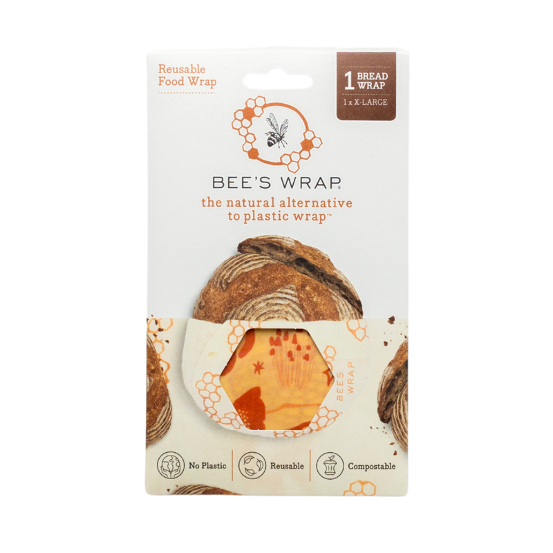 Bee's Wrap - Bread Wrap - Mushroom Magic, Limited Edition: Extra-large reusable beeswax wrap with mushroom print for bread, casseroles, and platters. Sustainable, compostable, and washable.