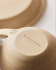 Underside view of Farmhouse Pottery - Pantry Mug: Large, unglazed stoneware with maker’s mark, showcasing its durable, oven-safe design for versatile kitchen use.