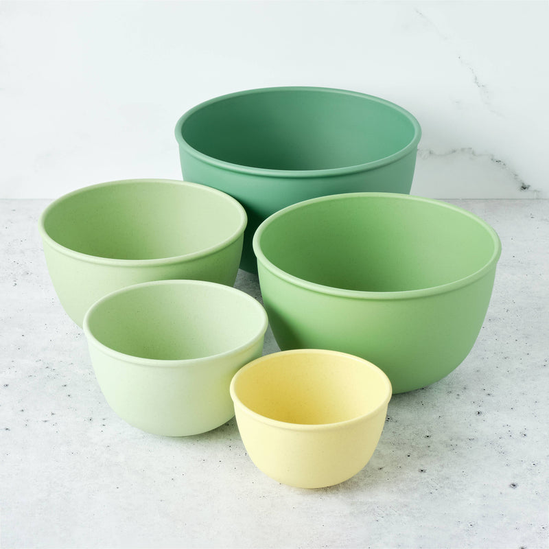 Bamboozle - 5-Piece Astrik Mixing Bowl Set: Fresh Guacamole, featuring five stackable, eco-friendly bowls with satin texture, ideal for versatile kitchen use.