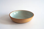 RachaelPots - Pasta Bowl Small: Sage, features a speckled brown exterior and smooth pale greenish-blue interior, perfect for pasta or as a small serving bowl.