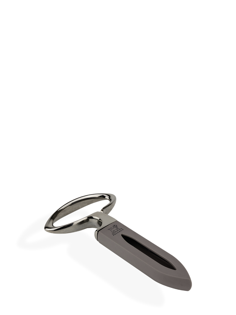 Peugeot Mathus Two-Prong Cork Puller in Basalte Grey, designed for safely extracting brittle or broken corks, showcasing its elegant, ergonomic design for wine enthusiasts.