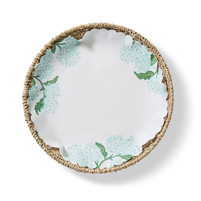 Wicker basket with Garden Party Original Flat Plate, featuring a floral design, from Athens Cooks' curated kitchen collection.
