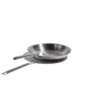 Heritage Steel | Eater Fry Pan - 10.5 Inches: Stainless-steel skillet with polished interior and long handle, ideal for versatile, even-heating cooking.