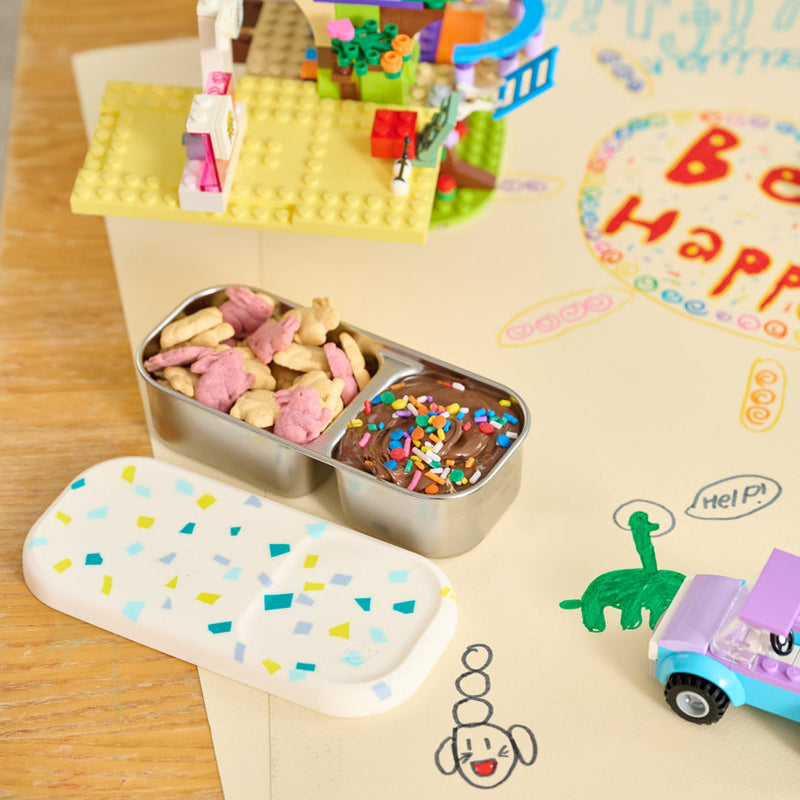 PlanetBox | Day Tripper Snack Container, White Sand Terrazzo
