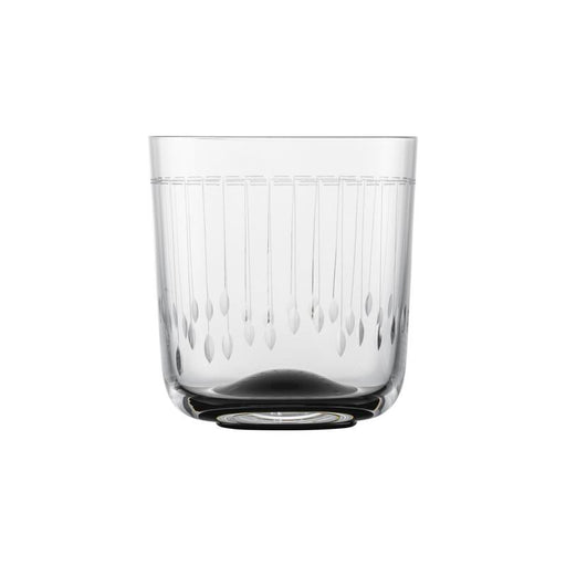 Zwiesel Fortessa Glamorous Whiskey Glass, 11.1 oz, features a cut crystal design with teardrop etchings, exemplifying elegance for sophisticated barware from Athens Cooks.