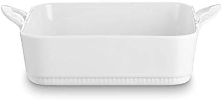 Pillivuyt | Toulouse Square Baker - 10.5 with signature pleats and embossed handles, ideal for baking, showcased on a white surface.