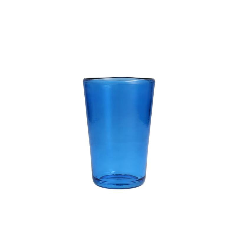 Fortessa Veranda HiBall 19oz Sky Blue Tumbler, a sleek glass ideal for cocktails or refreshing beverages, perfect for enhancing any kitchenware collection.