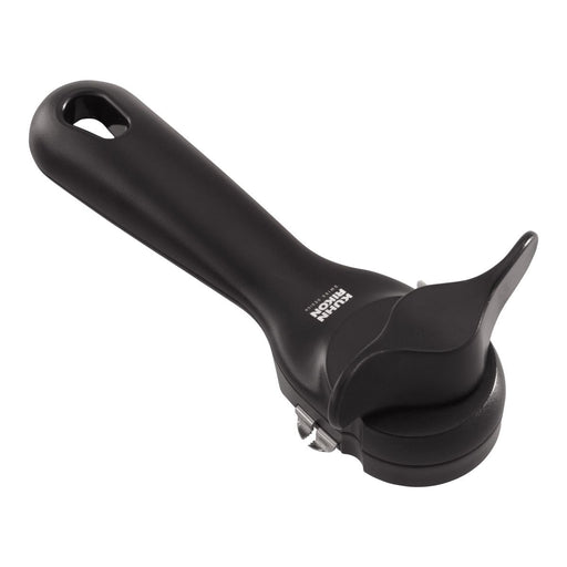 Kuhn Rikon LidLifter, Black: A modern lever-style can opener with a self-attaching design, ensuring clean, safe opening without sharp edges, ideal for home use.