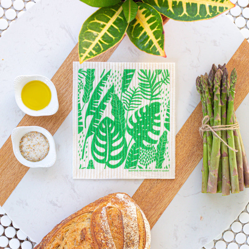 Bespoke Provisions | Tropical Leaves Swedish Dishcloth