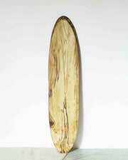 Petermans Boards and Bowls Inc. - SPALTED MAPLE BAGUETTE BOARD (26 X 6), showcasing an elongated oval shape with rough, soy stained edges, perfect for bread and charcuterie.