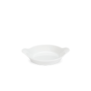 Pillivuyt | Round Eared Dish, a durable French-made shallow baking dish with handles, ideal for gratins, featured at Athens Cooks kitchen store.