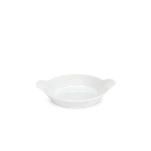 Pillivuyt | Round Eared Dish, a durable French-made shallow baking dish with handles, ideal for gratins, featured at Athens Cooks kitchen store.