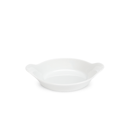 Pillivuyt | Round Eared Dish, a durable, hand-crafted shallow dish for gratins, featuring handles, perfect for baking, made in France. Ideal for Athens Cooks' curated kitchen collection.