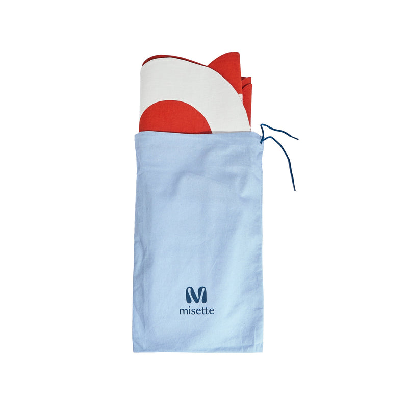 Misette | Bauhaus Linen Embroidered Runner, Red