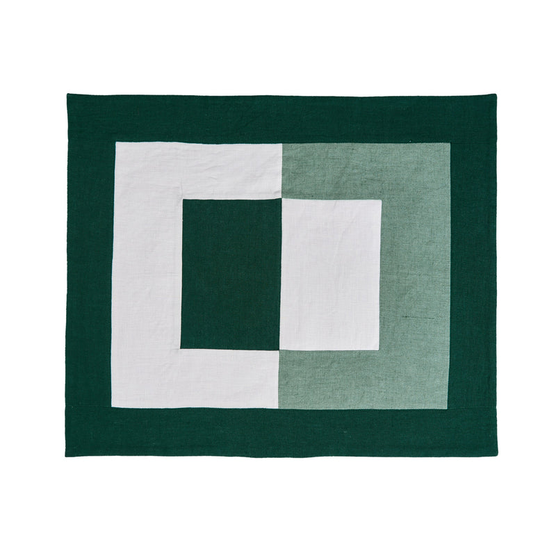 Misette | Bauhaus Embroidered Linen Napkins, Blue