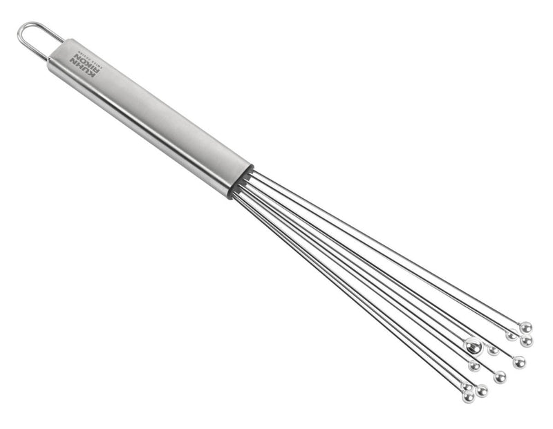 Kuhn Rikon | ESSENTIAL Ball Whisk: Stainless-steel whisk with a tubular handle and ball-ended rods for efficient mixing, perfect for kitchen enthusiasts at Athens Cooks.