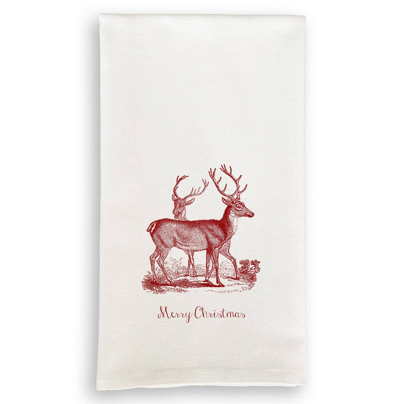 Eric & Christopher | Reindeer in Canoe Tea Towel