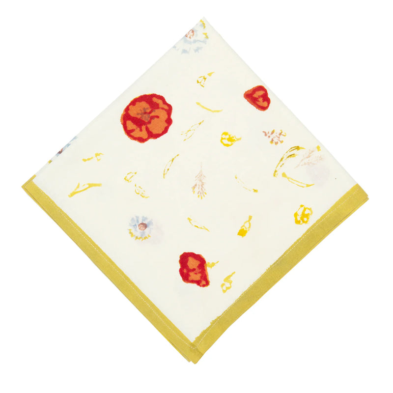 Caravan Home 19 x 19 Springfields Multi Napkins Set of 6, featuring hand-printed poppies and wildflowers, ideal for enhancing dining elegance.