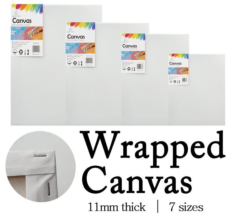 Angels Craft - Canvas - Wrapped, 1-ct, 11x14 inches; suitable for acrylic/oil paints, stapled wood frame, 100% unbleached cotton, acid-free, individually wrapped.