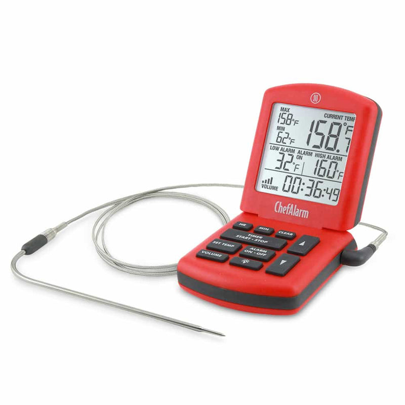 ThermoWorks | ChefAlarm Cooking Alarm Thermometer + Timer - Red