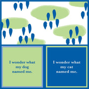 Drinks on Me - NAPKIN Dog Named Me: Humorous cocktail napkin featuring witty pet-themed captions, perfect for parties or gifts. Double-sided, ideal for kitchen and barware displays.