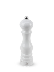 Peugeot | Paris u'Select Pepper Mill, 9-inch, glossy white hourglass design with metal knob, showcasing classic elegance and precision grinding for refined culinary use.