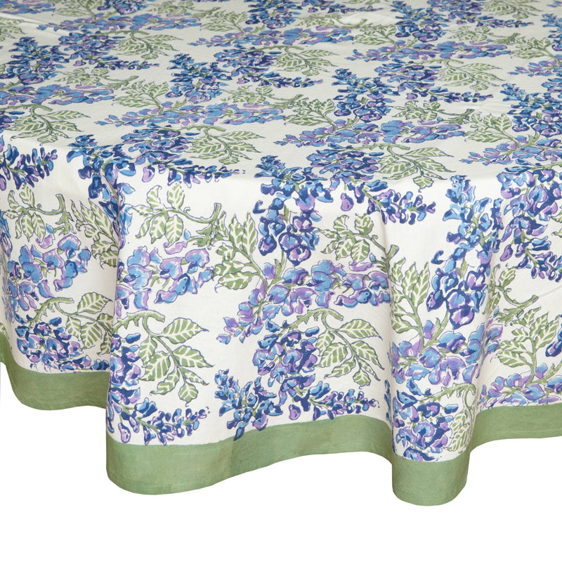 Couleur Nature | Wisteria Blue & Green | Tablecloth: 71"x71"
