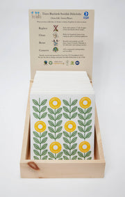 Three Bluebirds Swedish Dishcloths - Peaches Swedish Dishcloth displayed, highlighting its eco-friendly design and functionality as a sustainable paper towel alternative.