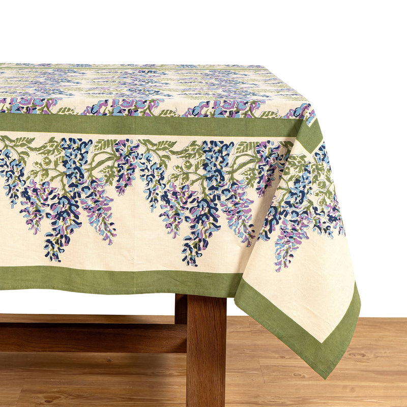 Couleur Nature | Wisteria Blue & Green | Tablecloth: 71"x71"