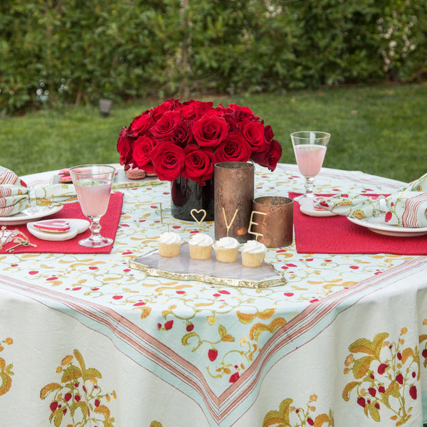 Couleur Nature | Fraises des Tablecloth, Bois Blue