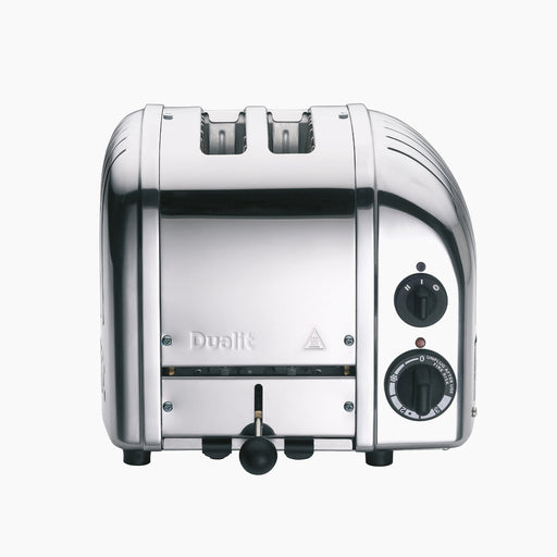 Dualit | 2 Slice Classic Toaster, Polished: Stainless-steel, manual lever, browning-control dials, durable, replaceable parts, energy-saving slot selector. Ideal for lasting kitchen use.