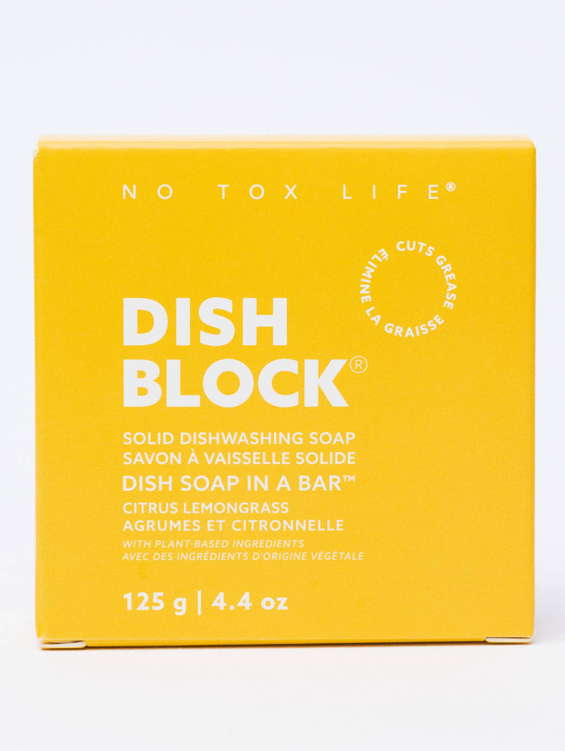 No Tox Life - DISH BLOCK® solid dish soap bar - Citrus Lemongrass - No Tox Life