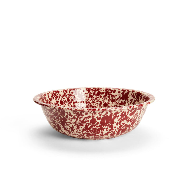 Crow Canyon Home - Splatterware enamelware basin, durable 4 qt, 12.25, with red splatter pattern, perfect for versatile kitchen use from Athens Cooks.