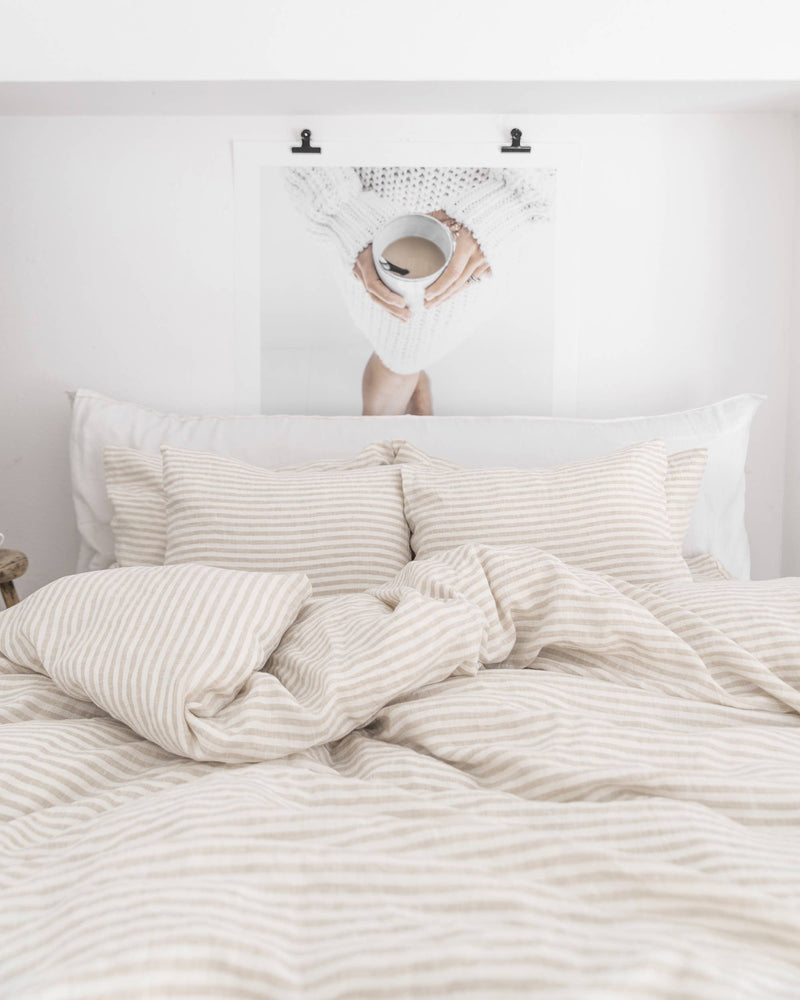 MagicLinen | Linen Tea Towels in Charcoal Grid