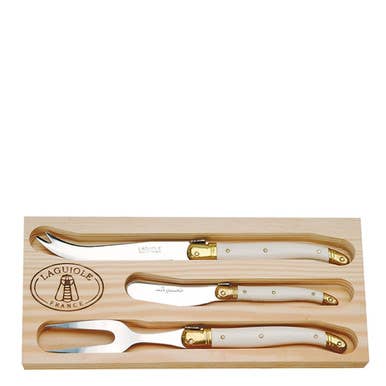 Jean Dubost | Cheese Set with Ivory Handles.