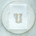 Crown Linen Designs | Vintage Vine Monogram Tri-Fold Napkin.